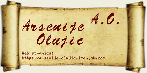 Arsenije Olujić vizit kartica